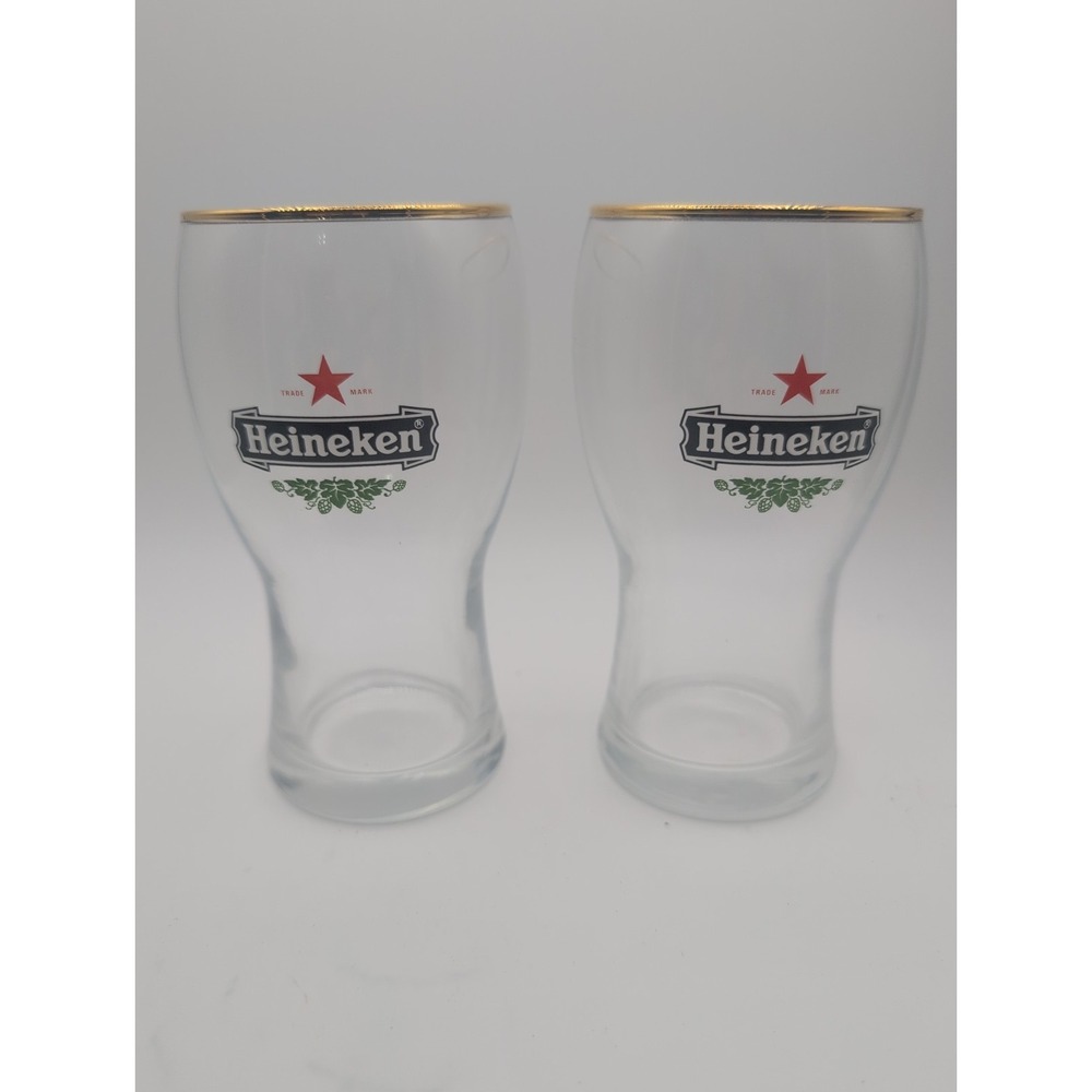 Heineken Small Beer Glass  Set Of 2,  5 Inch Drinking Glasses